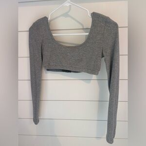 Edikted gray long sleeve bra crop top